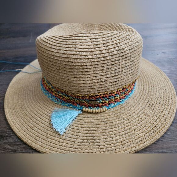 Scala Collection Natural Multi Braid Straw Safari Hat Excellent Condition - Picture 6 of 8
